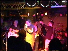 Christian Seidel, Simon-Dominik Otte, Pascal Thomas und Ralf Ewen im Krebelshof am 01.03.02